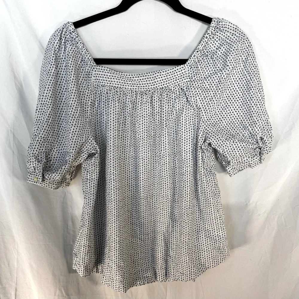 LOFT Star Puff Sleeve Blouse Size M